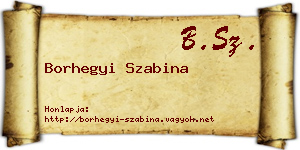 Borhegyi Szabina névjegykártya