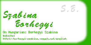 szabina borhegyi business card